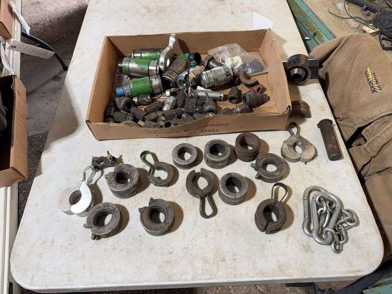 Assorted Hydraulic Fitting And Couplers, Cylinder Stops