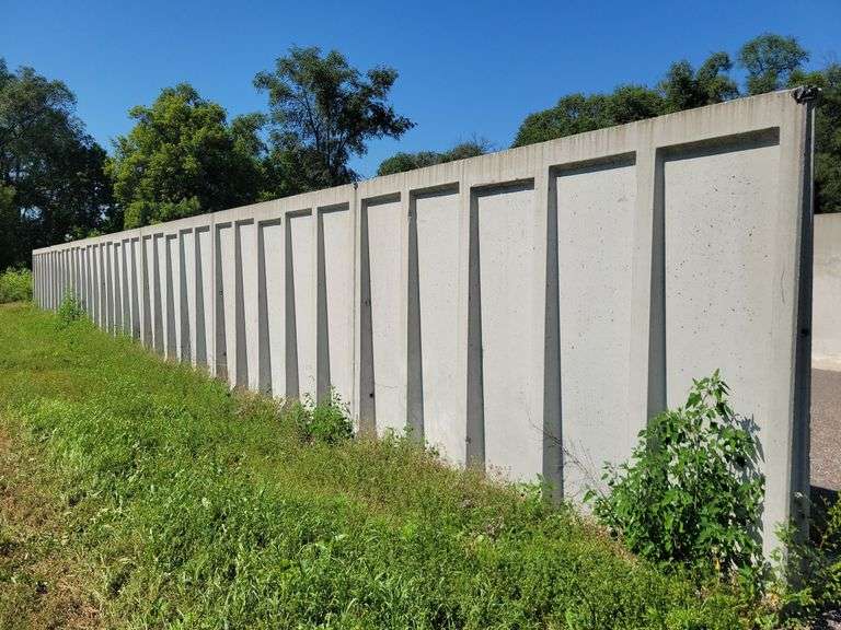 (8) Freestanding L-Foot, Outside Wall, Cement Bunker Panels - Total Length 