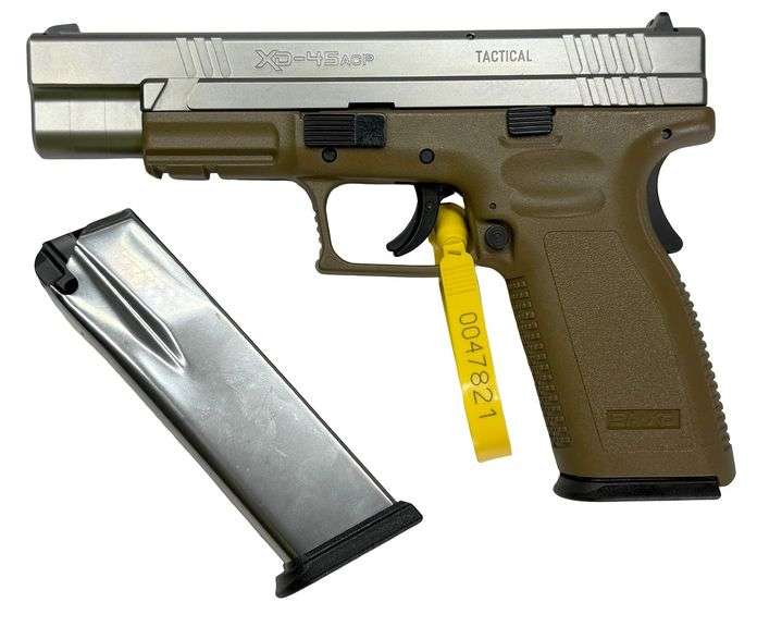 Springfield Armory XD-45 Tactical Semi-Automatic Pistol, .45ACP, SN: XD657026, (2) 13 Round Magazines, XD-BH Belt Holster, XD Belt Dual Magazine Pouch, Original Case, Original Manual
