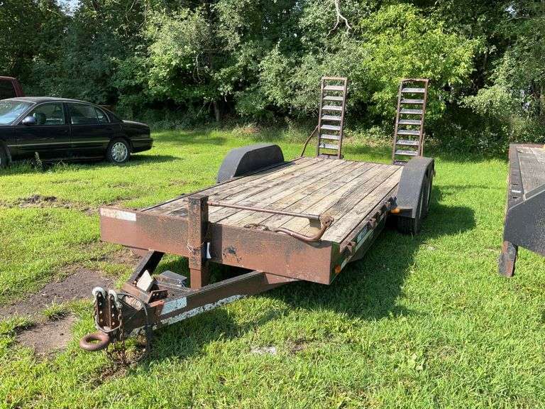 2002 Maclander Bumper Hitch Tandem Axle Trailer, 18’x78”, Ramps,  Pintle Hi