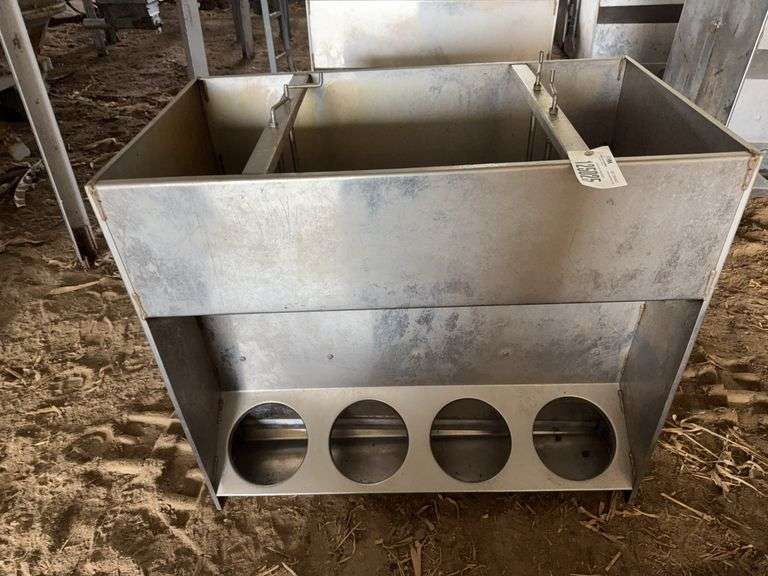 Stainless Steel 40" Double Side Pig Feeder (located hoop building)