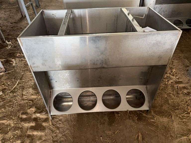 Stainless Steel 40" Double Side Pig Feeder (located hoop building)