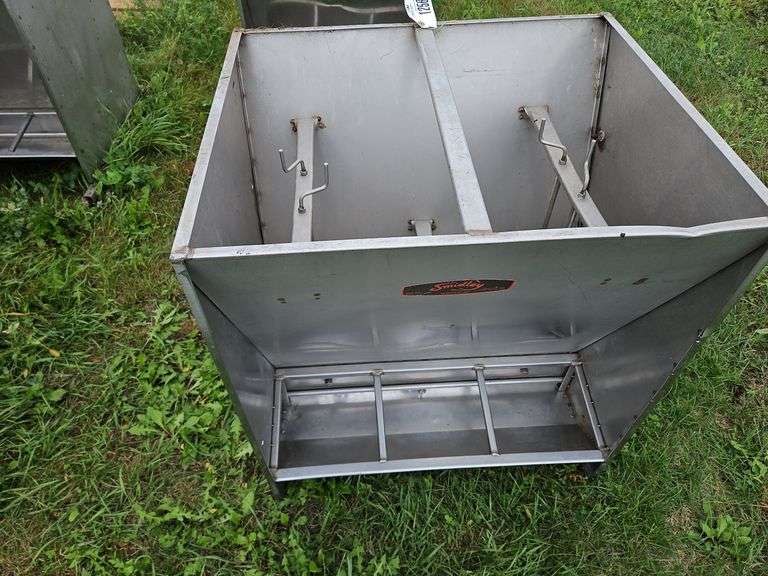 Stainless Steel Smudley 30" Double Side Pig Feeder (located outside hoop bu