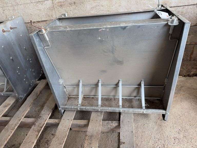 Stainless Steel 30" Double Side Pig Feeder (located hoop building)