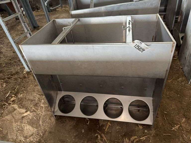 Stainless Steel 40" Double Side Pig Feeder (located hoop building)