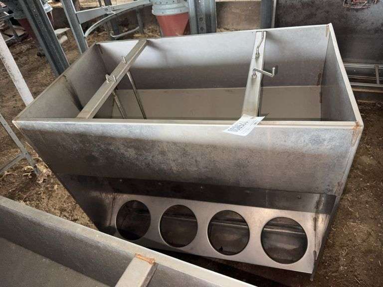 Stainless Steel 40" Double Side Pig Feeder (located hoop building)