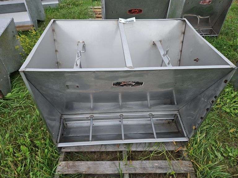 Smidley 40” Stainless Steel Double Sided Pig Feeder (located outside hoop b