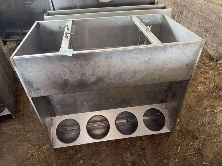 Stainless Steel 40" Double Side Pig Feeder (located hoop building)