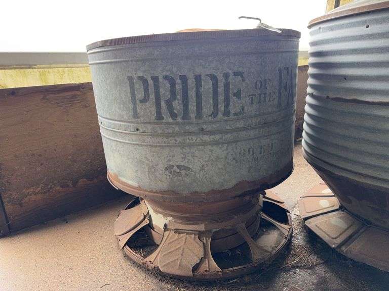 Pride of the Farm 2 Ring Pig Feeder with Cover (located hoop building)