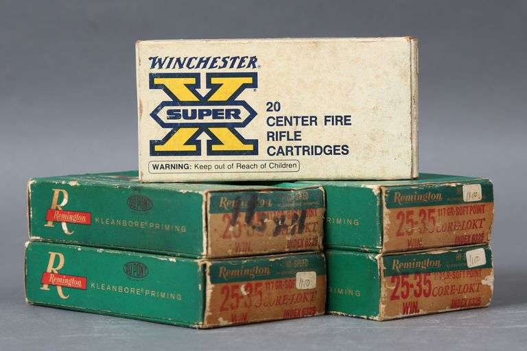 5 bxs Remington/Winchester .25-35 Ammo