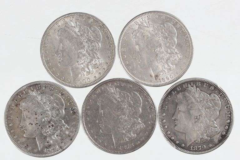 5 Morgan Silver Dollars