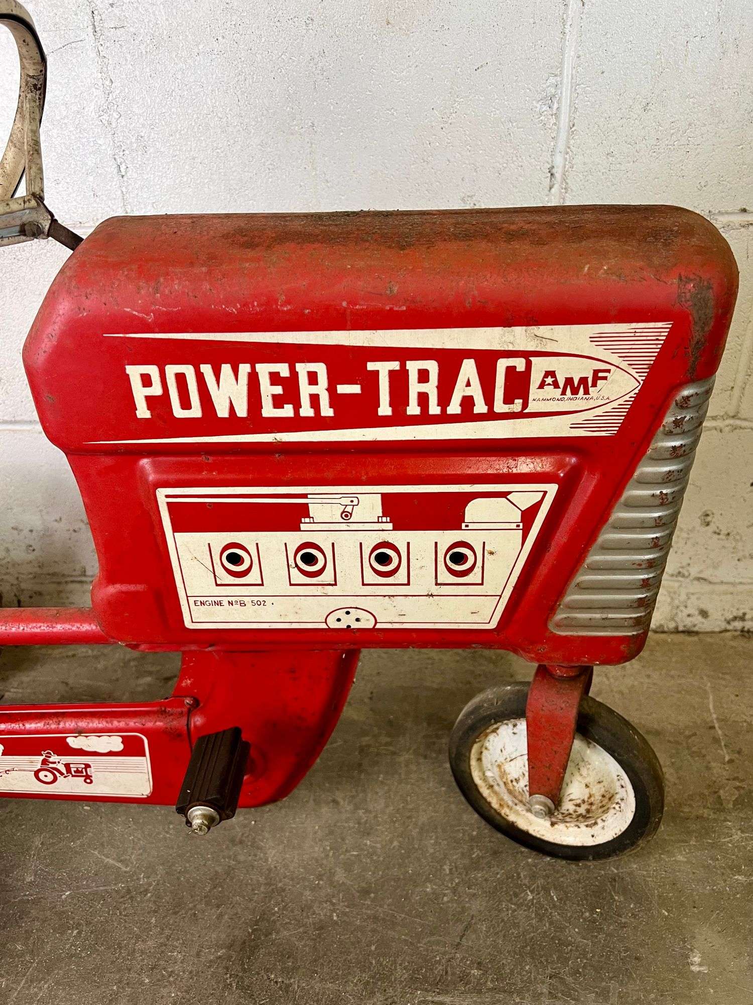 Vintage AMF Power-Trac Chain Drive Pedal Tractor Riding Toy
