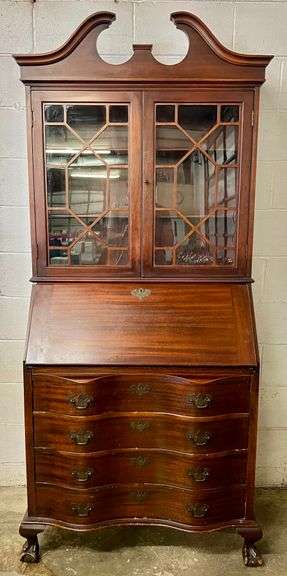 Vintage Maddox Tables Mahogany Drop Front Writing Desk Cabinet