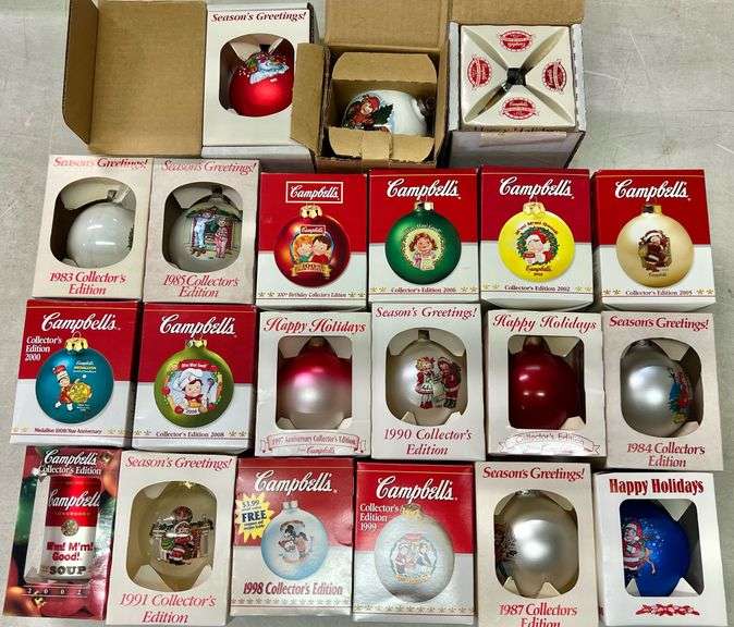 Lot of Campbell's Soup Christmas Ornaments