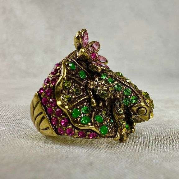 Heidi Daus Frog with Flower Ring