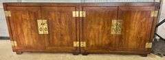 Pair Henredon Artefacts Campaign Cabinets