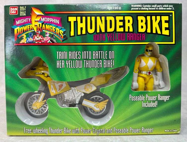 Bandai Power Rangers Thunder Bike w/ Yellow Ranger 2236 NIB