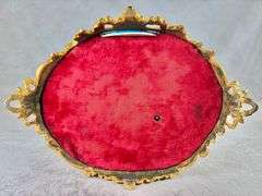 RARE Antique Gilt Bronze French Hand Painted Porcelain Cherub Jewelry Casket Music Box