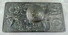Antique Tiffany Studios New York Zodiac Bronze Desk Set 990 1000 1093