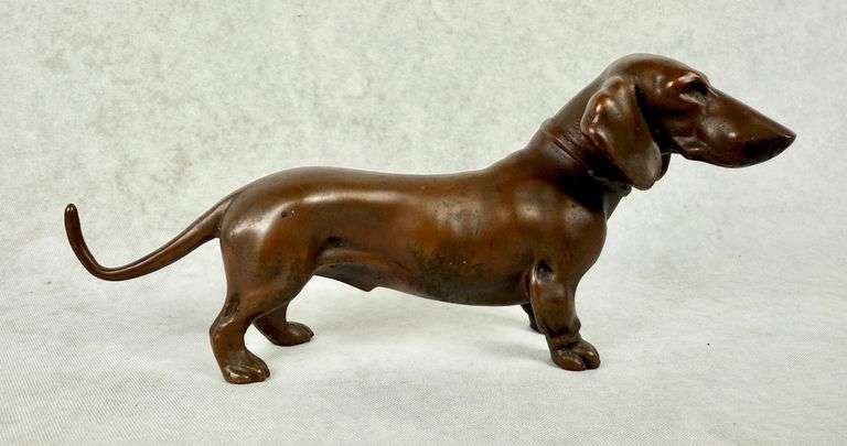 Vintage Bronze Dachshund Figurine