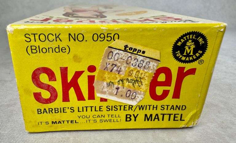Vintage 1963 NEW in Original Box Mattel Skipper Doll Blonde 0950 NEVER REMOVED FROM BOX