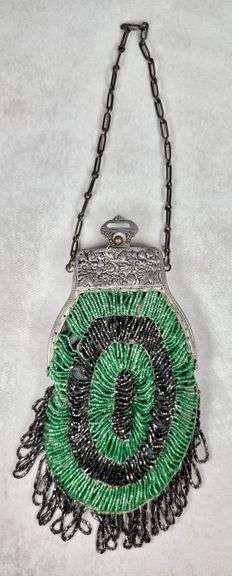 Vintage Flapper Style Made in Czechoslovakia Beaded Hand Bag Purse