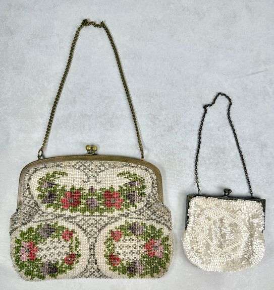 (2) Vintage Beaded Hand Bags Purses