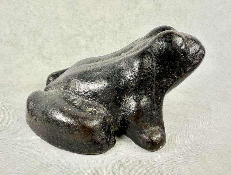 Vintage Cast Iron Frog Figurine Doorstop