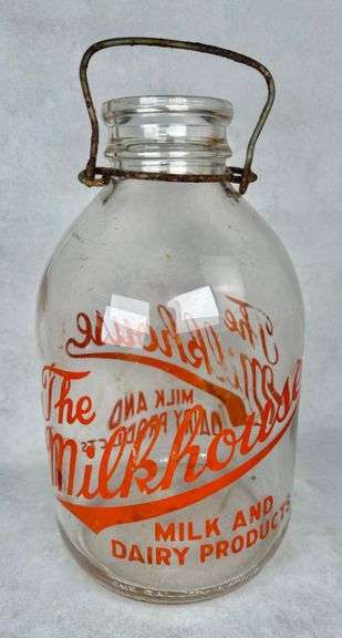 Vintage The Milkhouse Milk and Dairy Products One Gallon 11" Milk Bottle