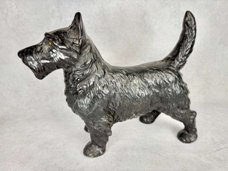 Vintage Cast Iron Scottie Dog Figurine Doorstop