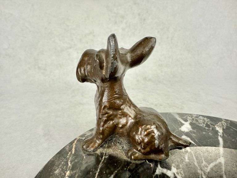 Vintage Black Marble Scottie Dog Bowl/Ashtray