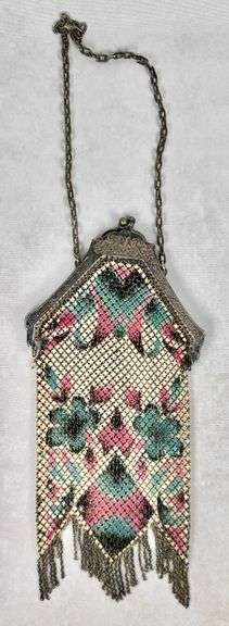 Vintage Mandalian Mesh Enamel Hand Bag Purse