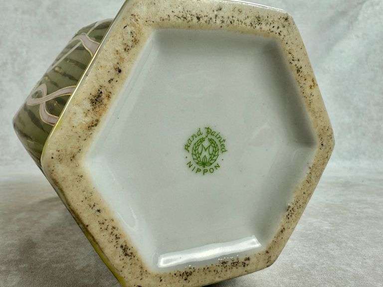Large Antique Hand Painted Nippon Scenic Desert Vase