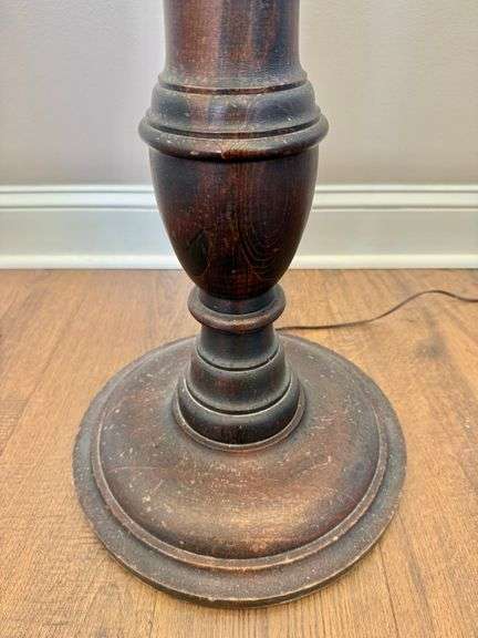 Vintage Slag Stained Glass Fruit Shade Floor Lamp