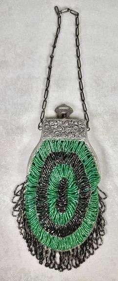 Vintage Flapper Style Made in Czechoslovakia Beaded Hand Bag Purse