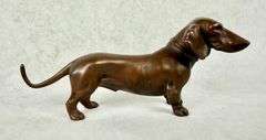 Vintage Bronze Dachshund Figurine