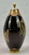 Namikawa Yasuyuki Kyoto Japanese Cloisonne Enamel Butterfly Jar Bottle with Lid