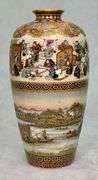 Pair Yabu Meizan Satsuma Japanese Vases