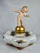 Vintage Hutschenreuther Kunstabteilung Selb Germany K. Tutter Porcelain Boy Cherub Gold Ball Bowl