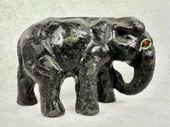 Vintage Cast Iron Elephant Figurine Doorstop
