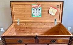 Vintage Stewart Safe Seal Raised Cedar Chest Norwalk, Ohio - Mantle ...