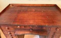 Antique Watchmaker's Bench/Table with Hanging Shelf & Vitek Stool