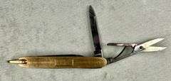 Vintage Voos R&B Co. 14K Yellow Gold Pocket Knife Scissors Nail File