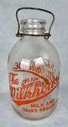 Vintage The Milkhouse Milk and Dairy Products One Gallon 11" Milk Bottle
