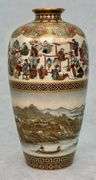 Pair Yabu Meizan Satsuma Japanese Vases