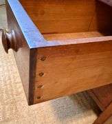 Antique Watchmaker's Bench/Table with Hanging Shelf & Vitek Stool
