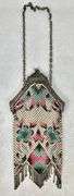 Vintage Mandalian Mesh Enamel Hand Bag Purse