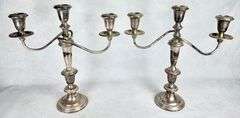 Pair Vintage Empire Sterling 12" Candelabra