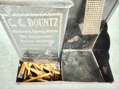Vintage Ashville, Ohio C.C. Dountz Advertising Hanging Match Safe