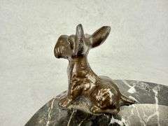 Vintage Black Marble Scottie Dog Bowl/Ashtray